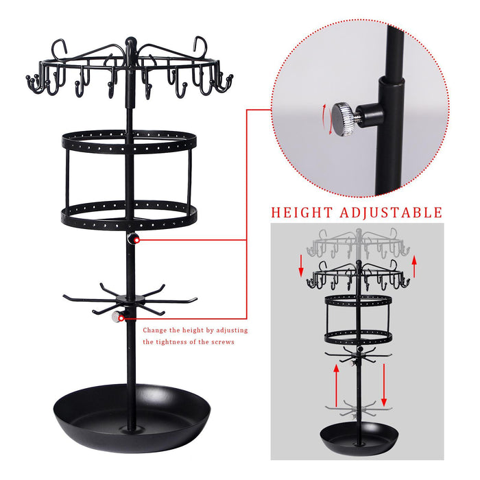 Crofta Earring Holder Rotatable Earring Tree Organizer Stand for Countertop Keyring