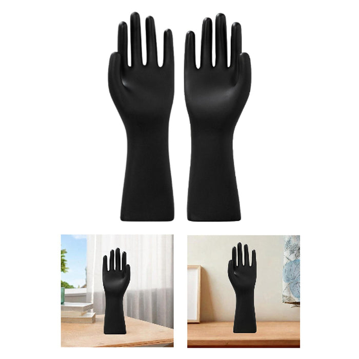 Crofta Male Mannequin Hand Matte Black Male Hand Model for Bracelet Gloves Tabletop Right Hand