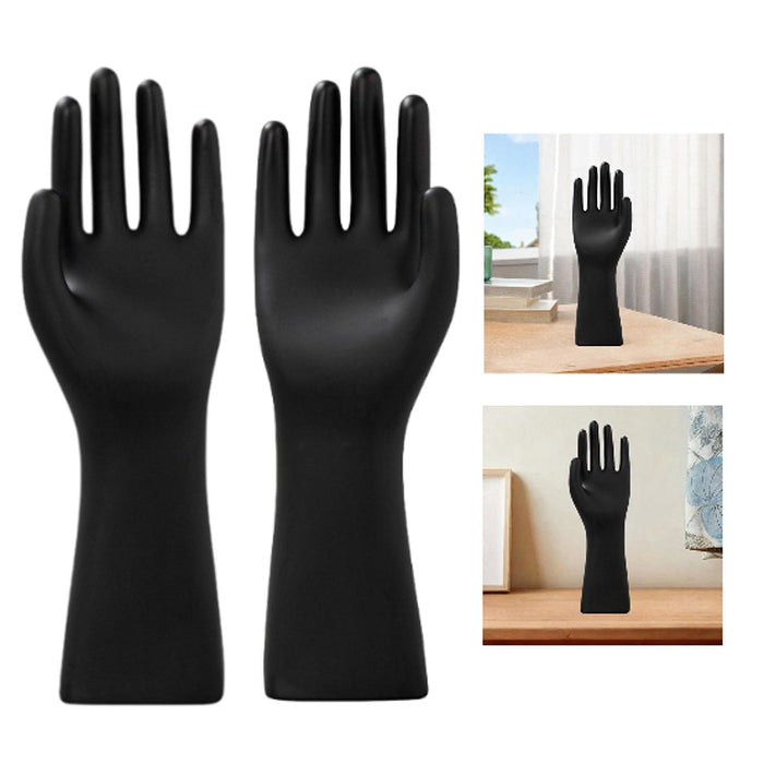 Crofta Male Mannequin Hand Matte Black Male Hand Model for Bracelet Gloves Tabletop Right Hand