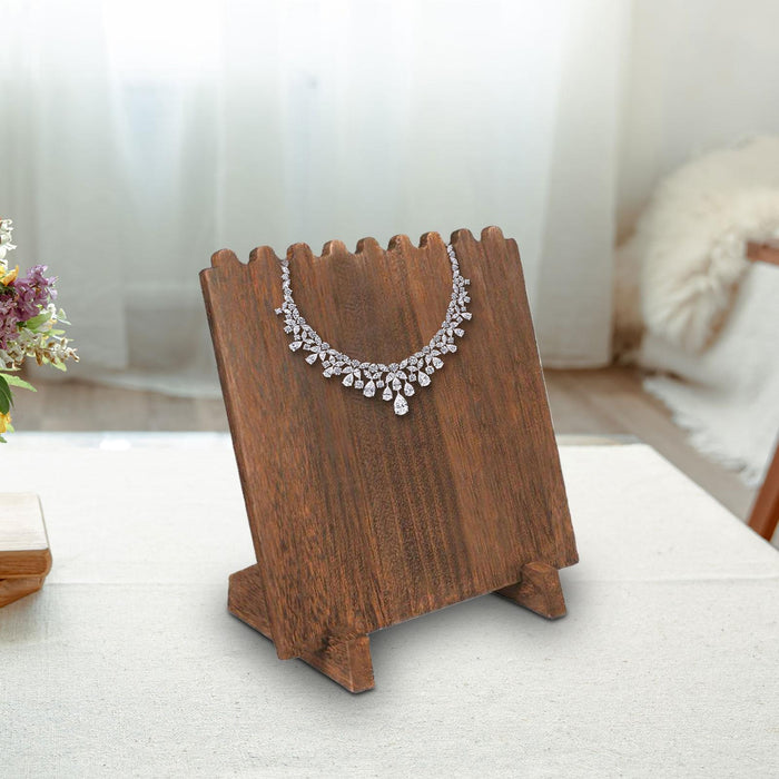 Crofta Wooden Necklace Jewelry Stand Jewelry Hanger for Tabletop Countertop Dresser