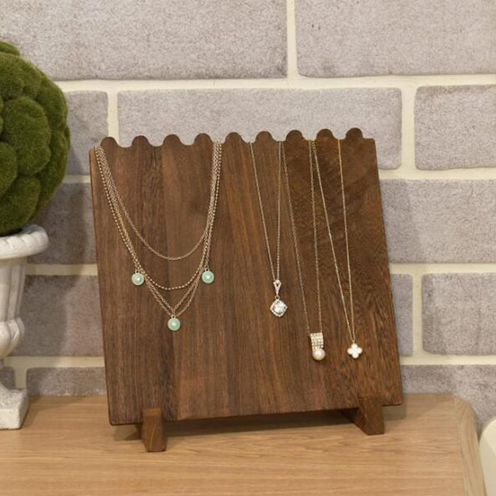 Crofta Wooden Necklace Jewelry Stand Jewelry Hanger for Tabletop Countertop Dresser