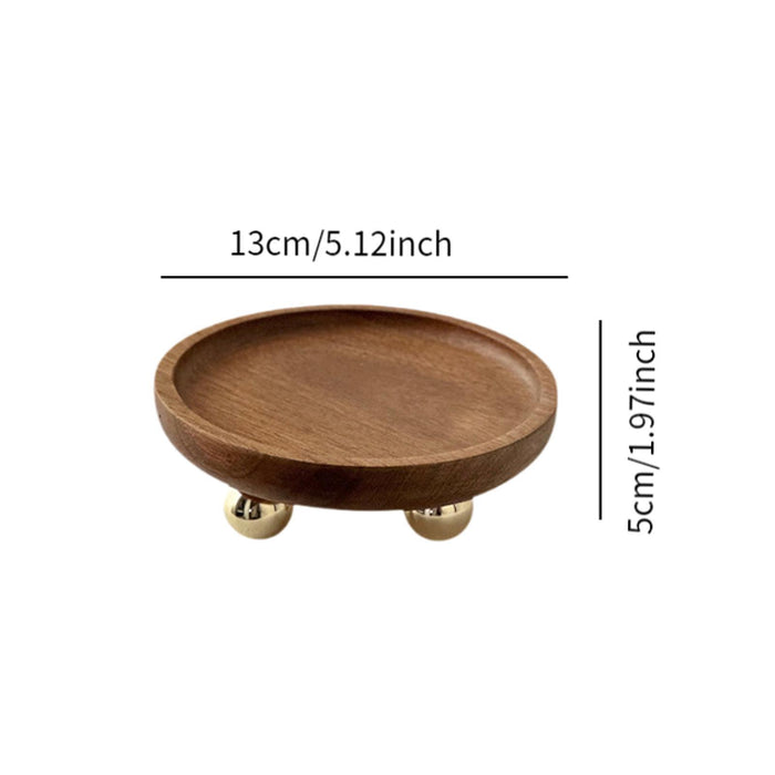 Crofta Wooden Serving Tray Organizer Wooden Pedestal Stand for Counter Vanity Fruit 13x5cm Brown