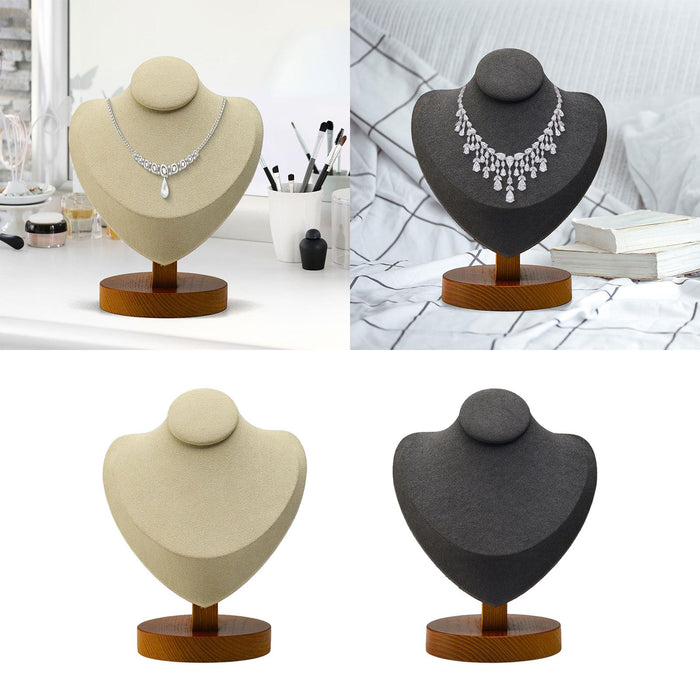 Crofta Necklace Display Stand Decor Jewelry Bust Holder for Store Home Decor Bedroom Beige