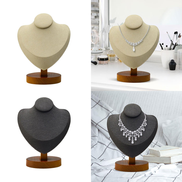 Crofta Necklace Display Stand Decor Jewelry Bust Holder for Store Home Decor Bedroom Beige