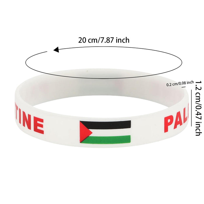 Crofta Palestine Wristband Palestinian Flag Bangle Sport Games Palestinian Bracelet White