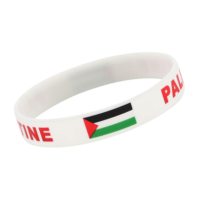 Crofta Palestine Wristband Palestinian Flag Bangle Sport Games Palestinian Bracelet White