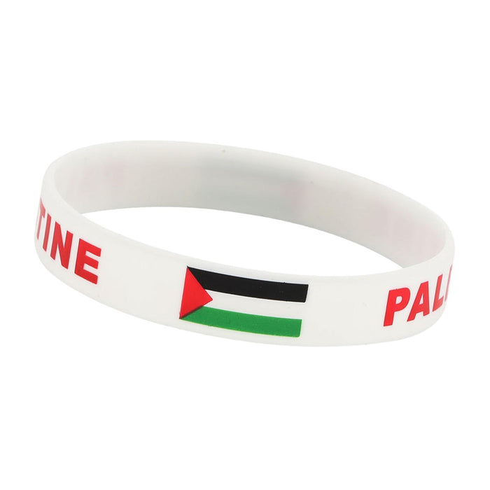 Crofta Palestine Wristband Palestinian Flag Bangle Sport Games Palestinian Bracelet White