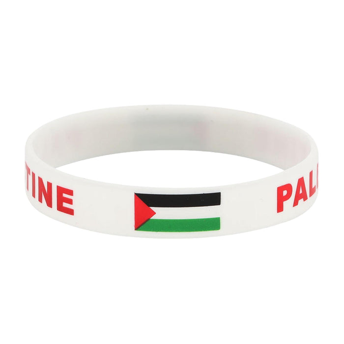 Crofta Palestine Wristband Palestinian Flag Bangle Sport Games Palestinian Bracelet White