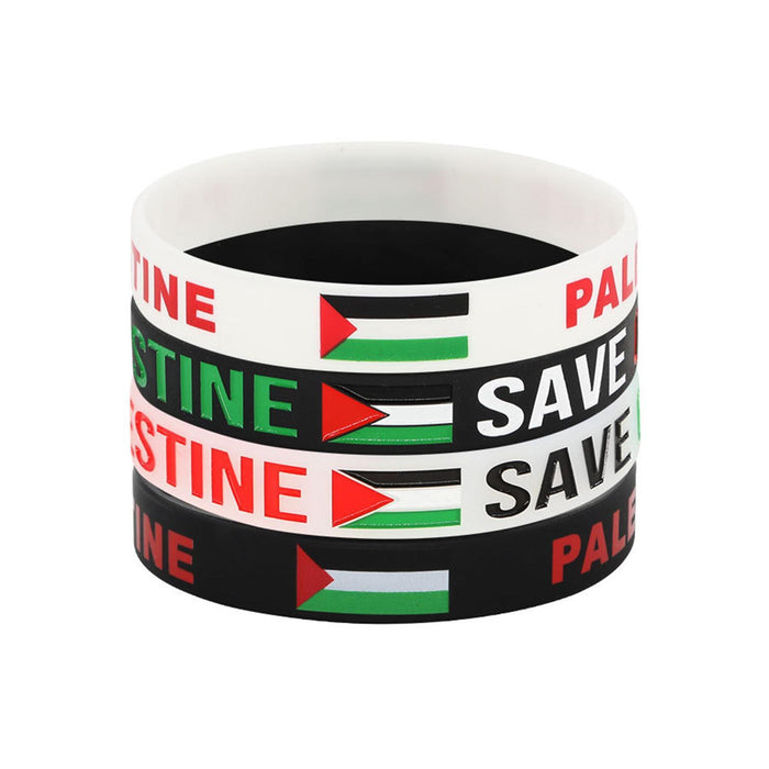 Crofta Palestine Wristband Palestinian Flag Bangle Sport Games Palestinian Bracelet White