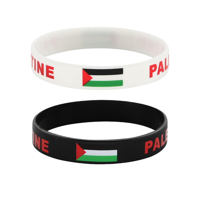 Crofta Palestine Wristband Palestinian Flag Bangle Sport Games Palestinian Bracelet White