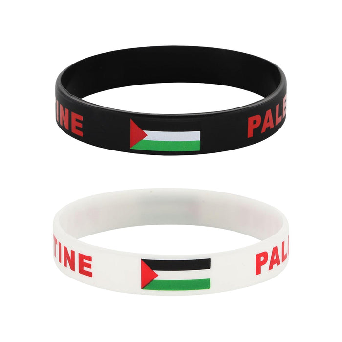 Crofta Palestine Wristband Palestinian Flag Bangle Sport Games Palestinian Bracelet White