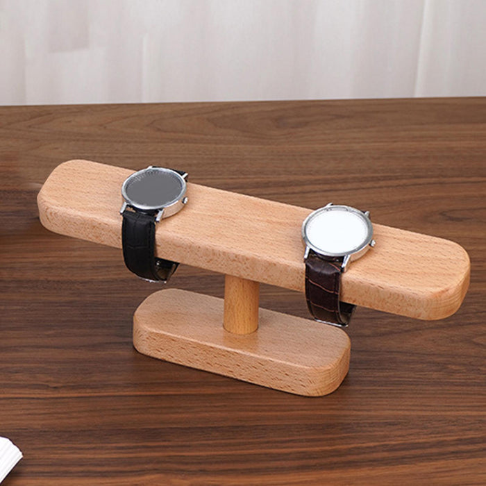 Crofta Watch Display Stand Modern Wristwatch Rack Multifunctional Wood Watch Holder S Beech