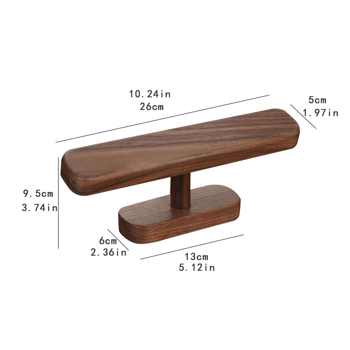 Crofta Watch Display Stand Modern Wristwatch Rack Multifunctional Wood Watch Holder S Walnut