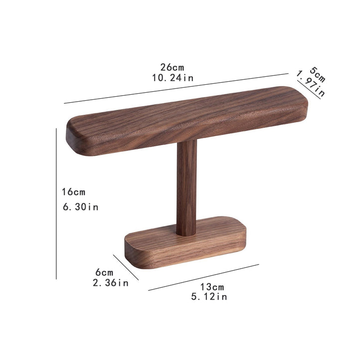 Crofta Watch Display Stand Modern Wristwatch Rack Multifunctional Wood Watch Holder L Walnut