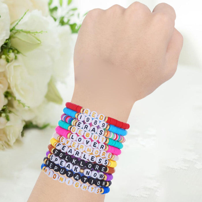 Crofta 11x Friendship Bracelets Colorful Letter Bracelets Fashion Inspire Bracelets