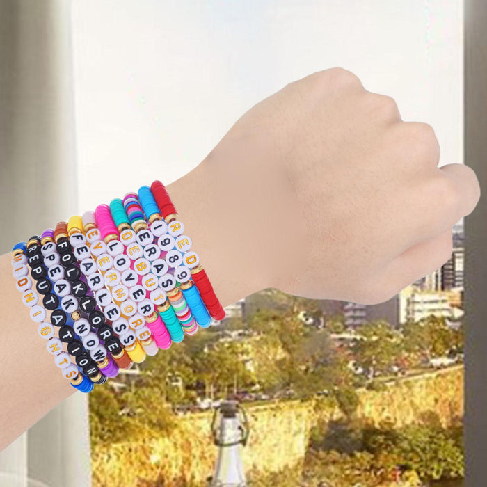 Crofta 11x Friendship Bracelets Colorful Letter Bracelets Fashion Inspire Bracelets