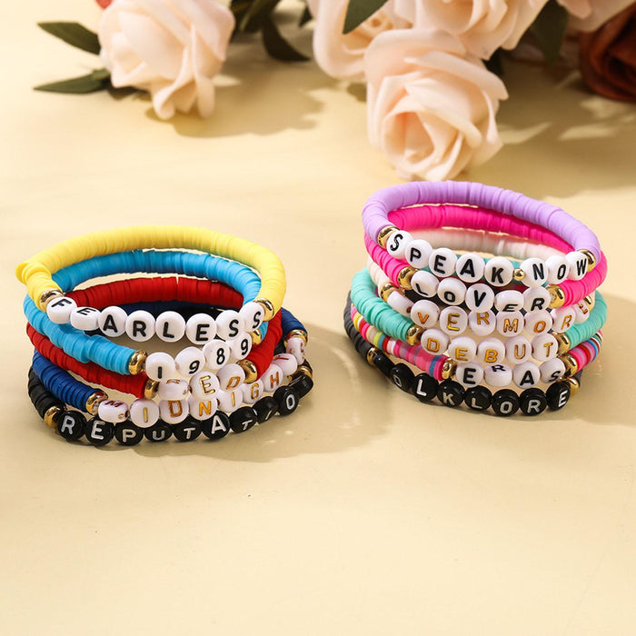 Crofta 11x Friendship Bracelets Colorful Letter Bracelets Fashion Inspire Bracelets