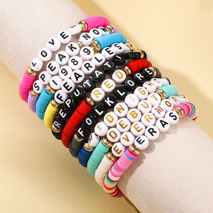 Crofta 11x Friendship Bracelets Colorful Letter Bracelets Fashion Inspire Bracelets