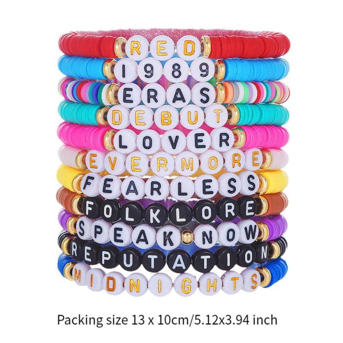 Crofta 11x Friendship Bracelets Colorful Letter Bracelets Fashion Inspire Bracelets