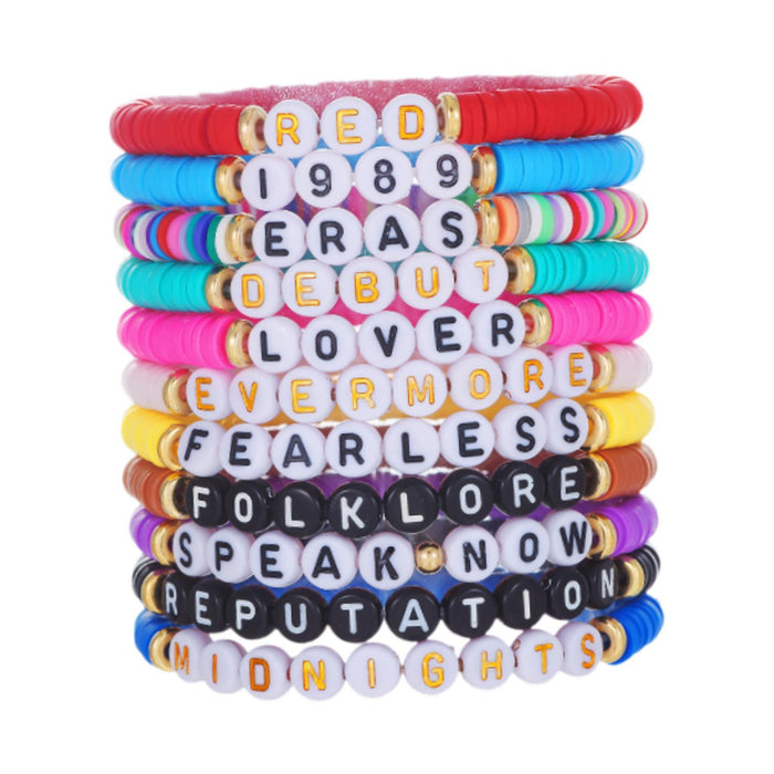 Crofta 11x Friendship Bracelets Colorful Letter Bracelets Fashion Inspire Bracelets