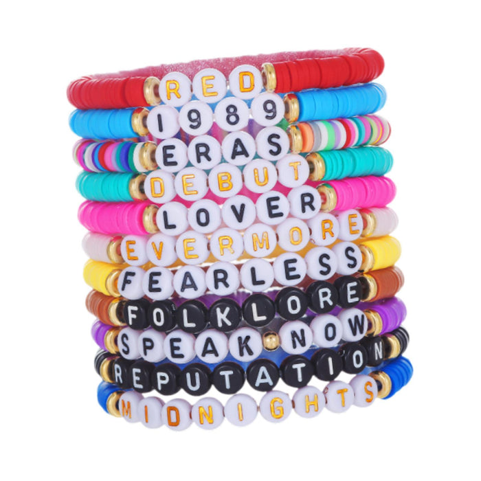 Crofta 11x Friendship Bracelets Colorful Letter Bracelets Fashion Inspire Bracelets