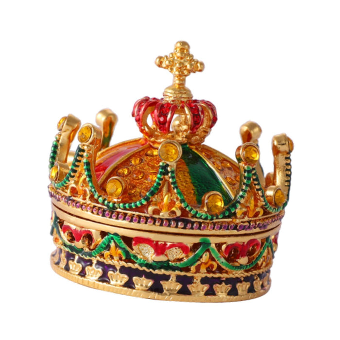 Crofta Crown Jewelry Box Cute Unique Trinket Box for Earrings Stud Necklace Pendant