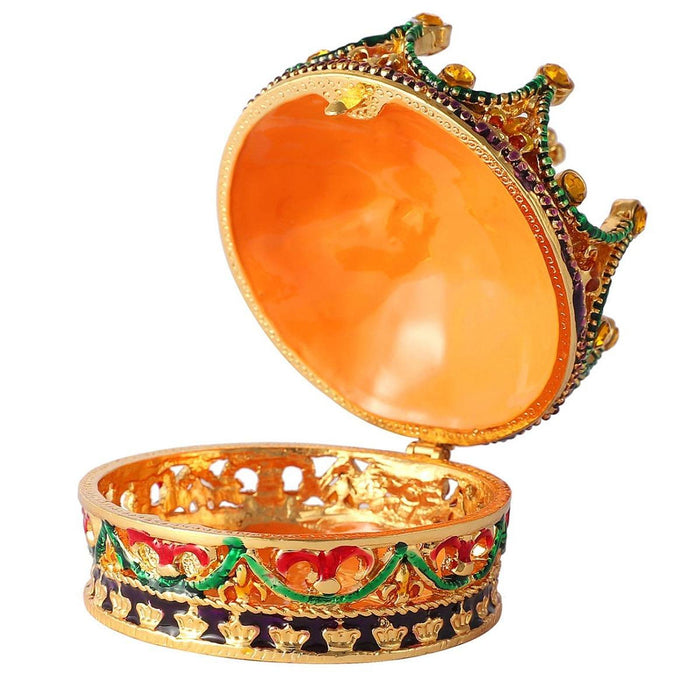 Crofta Crown Jewelry Box Cute Unique Trinket Box for Earrings Stud Necklace Pendant