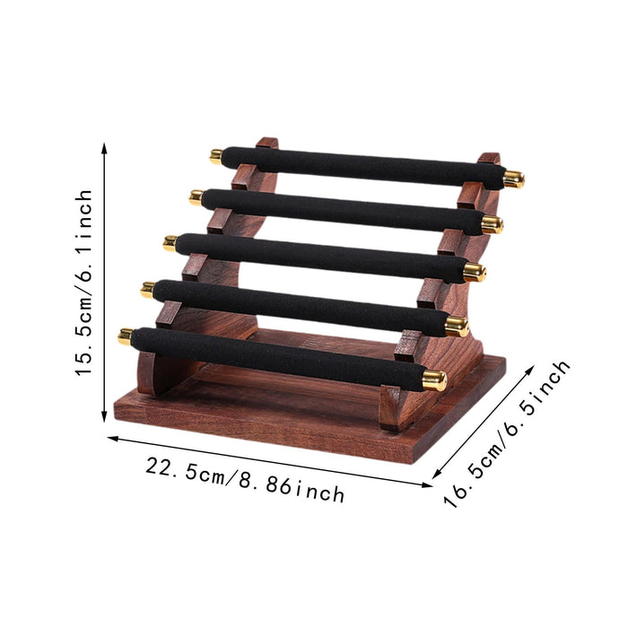 Crofta Rings Display Stand Jewelry Organizer for Dressing Table Countertop Tabletop Black 22x16.5x15.5cm