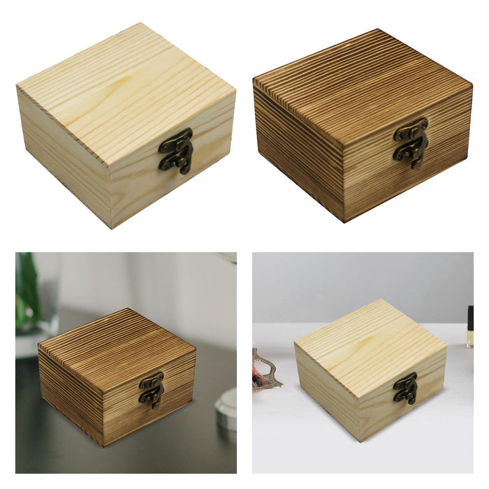 Crofta Wooden Jewelry Box Desktop Jewelry Storage Box for Rings Bracelets Necklaces Wood