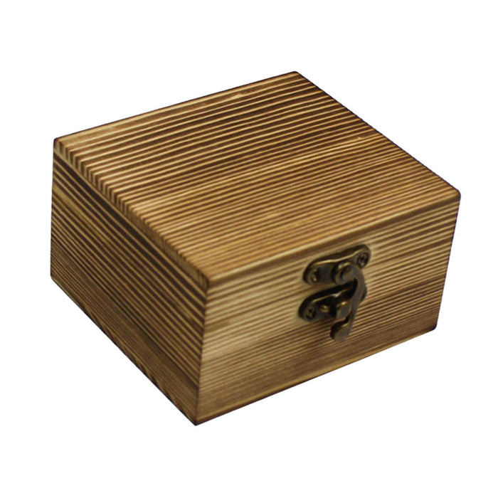 Crofta Wooden Jewelry Box Desktop Jewelry Storage Box for Rings Bracelets Necklaces Brown