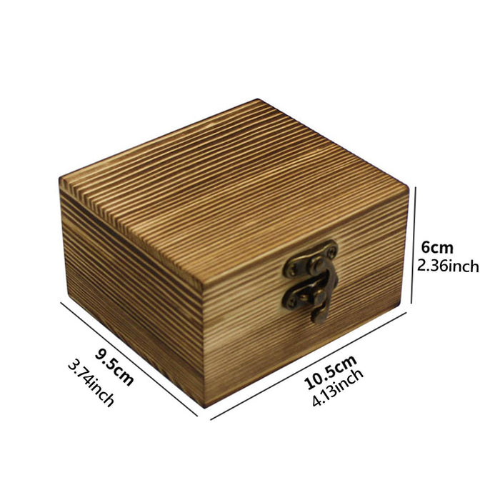 Crofta Wooden Jewelry Box Desktop Jewelry Storage Box for Rings Bracelets Necklaces Brown