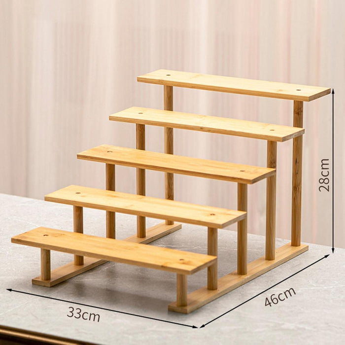 Crofta Display Riser Multi Tiers Riser Display Shelf for Figurines Dolls Sculptures 5 Tier 33 cm