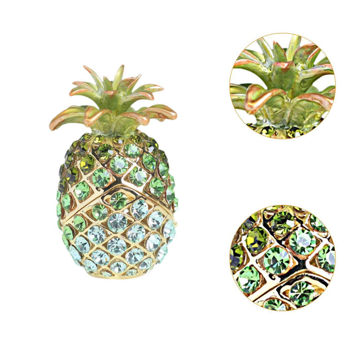 Crofta Pineapple Trinket Box Decor Pineapple Decorative Box for Charm Rings Earring Green