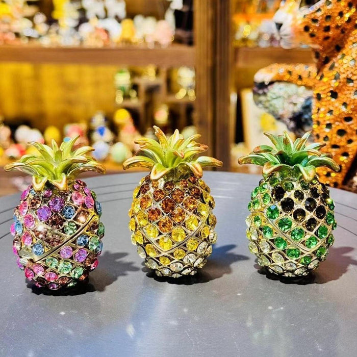 Crofta Pineapple Trinket Box Decor Pineapple Decorative Box for Charm Rings Earring Green