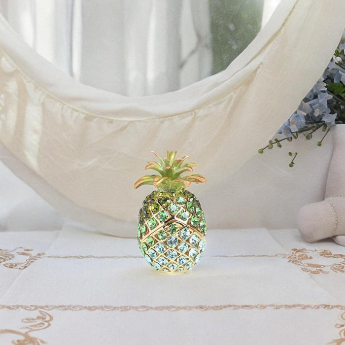 Crofta Pineapple Trinket Box Decor Pineapple Decorative Box for Charm Rings Earring Green