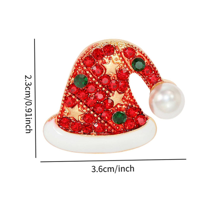 Crofta Christmas Brooch Pin Fashion Xmas Decoration Elegant Corsage Lapel Pin Badge Christmas Hat