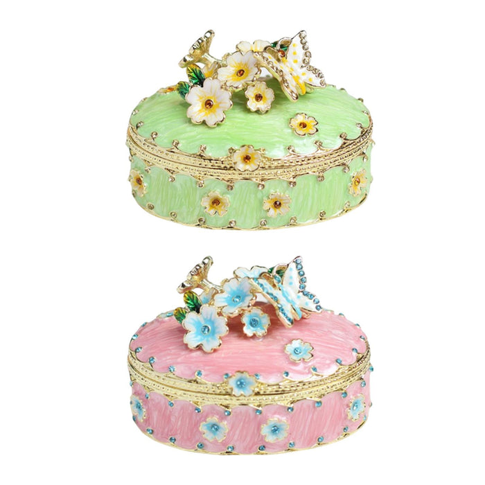 Crofta Jewelry Box Alloy Tabletop Creative Treasure Case Decorative Box Trinket Box Green