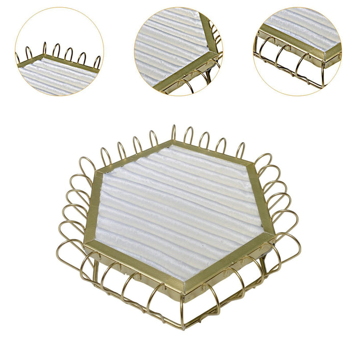 Crofta Rings Display Tray Showcase Props Ear Studs Organizer for Dresser Store Shop White