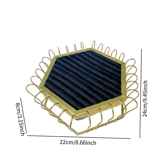 Crofta Rings Display Tray Showcase Props Ear Studs Organizer for Dresser Store Shop Black