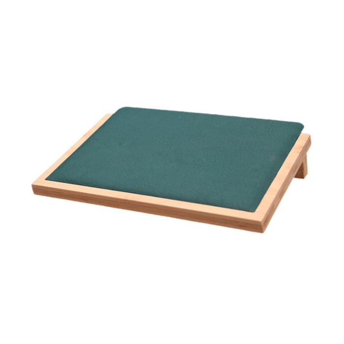 Crofta Bamboo Jewelry Display Tray Stand Handcraft Soft for Show Dresser Displaying Large Green