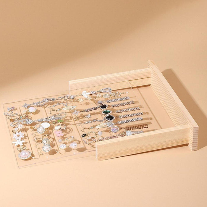 Crofta Acrylic Earring Holder Desk Jewelry Storage Rack for Rings Necklace Earrings