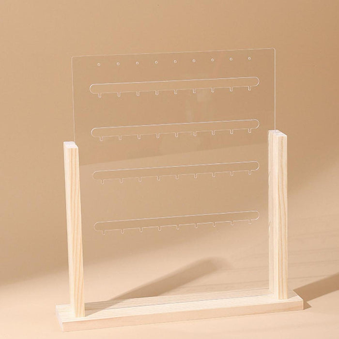 Crofta Acrylic Earring Holder Desk Jewelry Storage Rack for Rings Necklace Earrings