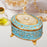 Crofta Metal Jewelry Box Trendy Desk Trinket Organizer for Pendants Earrings Charms Light Blue