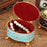 Crofta Metal Jewelry Box Trendy Desk Trinket Organizer for Pendants Earrings Charms Light Blue