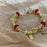 Crofta Women Bracelet Casual Classic Jewelry for Thanksgiving Birthday Gifts Summer Red Snowflake