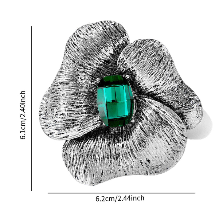 Crofta Flower Brooch Pin Valentine's Day Gift Thanksgiving Antique Style Lapel Pin Green