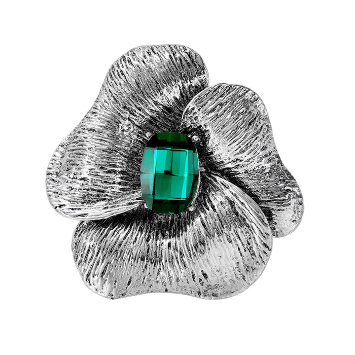 Crofta Flower Brooch Pin Valentine's Day Gift Thanksgiving Antique Style Lapel Pin Green