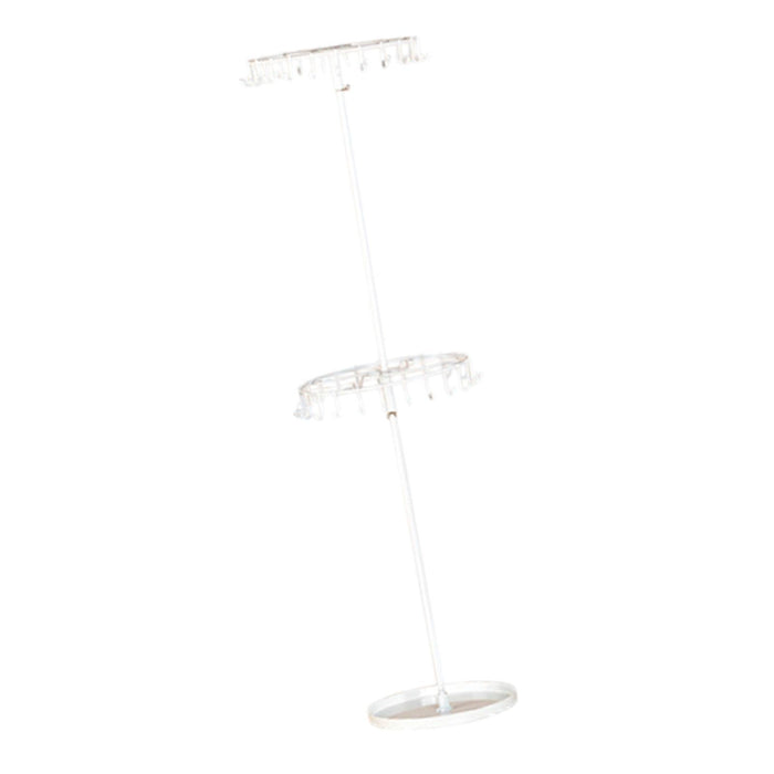 Crofta Rotatable Jewelry Display Stand 2 Tiers Necklace Rack for Home Shopping Mall White