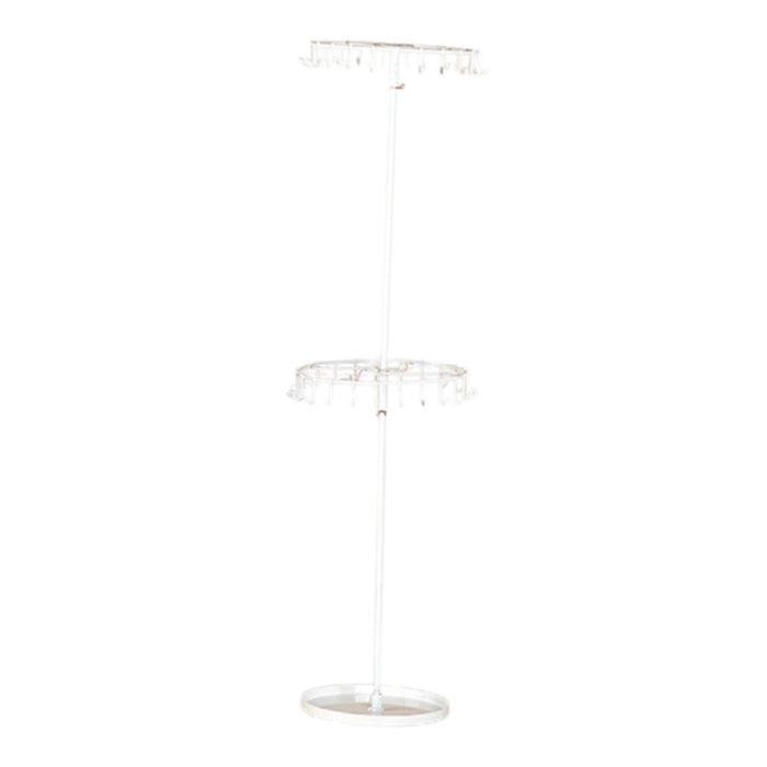 Crofta Rotatable Jewelry Display Stand 2 Tiers Necklace Rack for Home Shopping Mall White