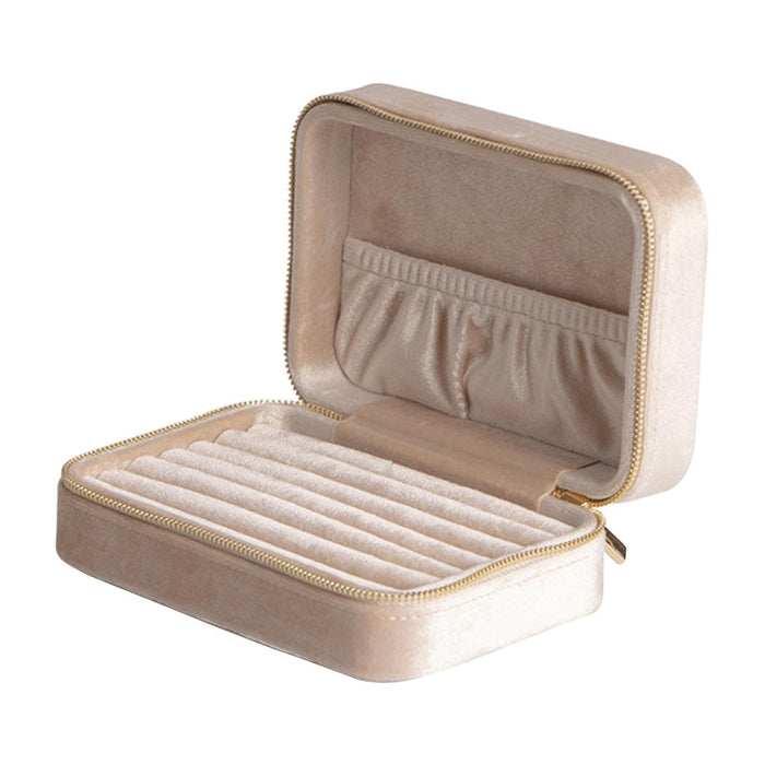 Crofta Travel Jewelry Box Collection Box Velvet Jewelry Box for Rings Earrings Stud